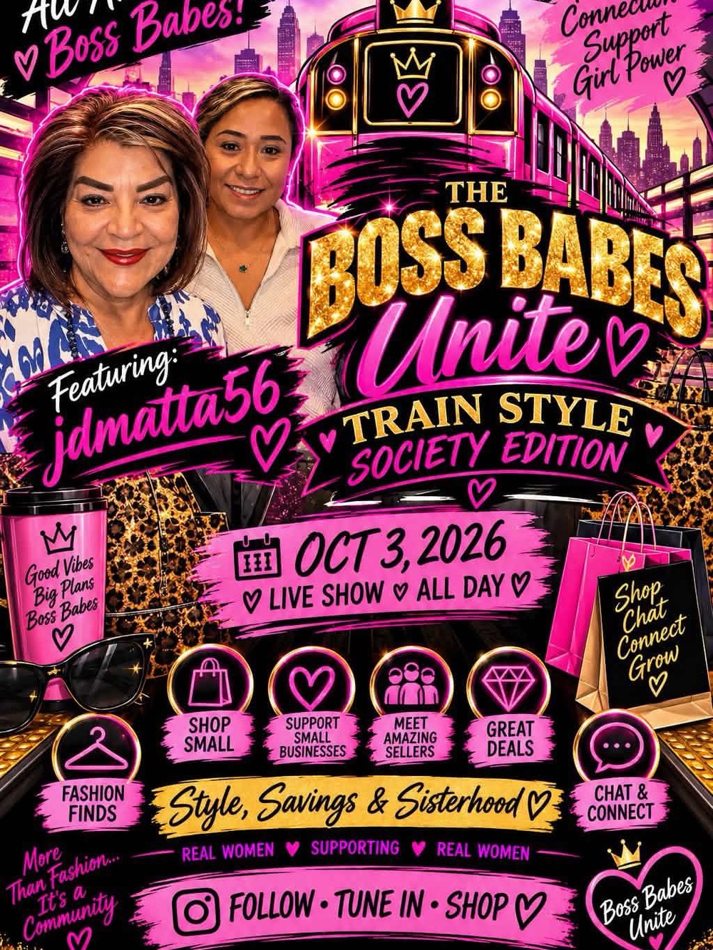 JD & VIVI Boss Babes Unite Train 10-3-26, 1:55pmCST/2:55 EST